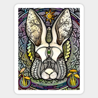 Trippy Psychedelic Rabbit Magnet